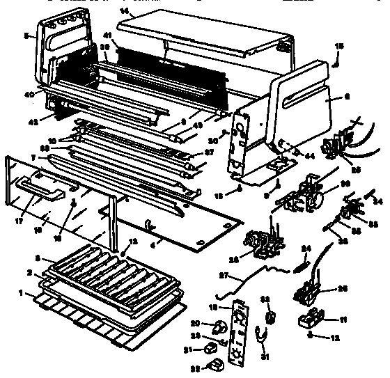 Replacement Parts Diagram and Parts List for TRO205  Black and Decker Toaster Oven